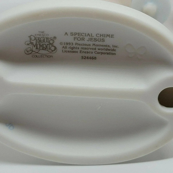 PRECIOUS MOMENTS FIGURINES "A Special Chime for Jesus" Child Holding Bell Duck - Picture 9 of 12